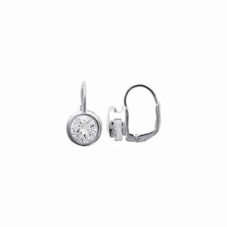 Boucles d'oreilles en argent rhodié et oxydes de zirconium