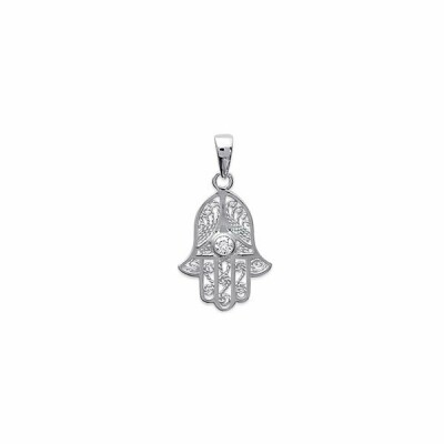 Pendentif en argent et oxydes de zirconium