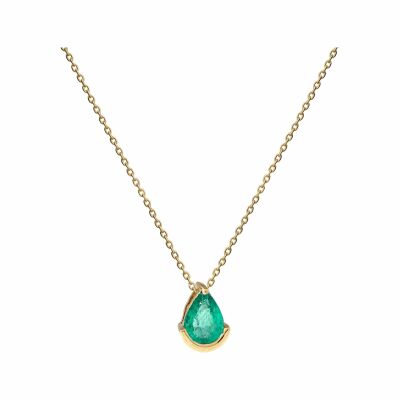 Collier en or jaune et emeraude