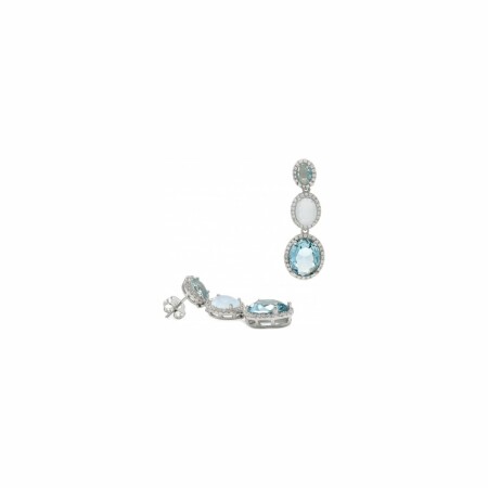 Boucles d'oreilles pendantes Mozart en argent et oxydes de zirconium