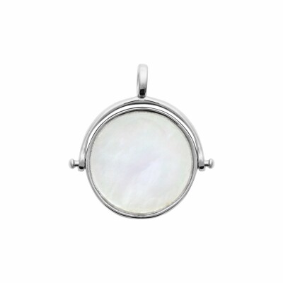Pendentif en argent rhodié et nacre