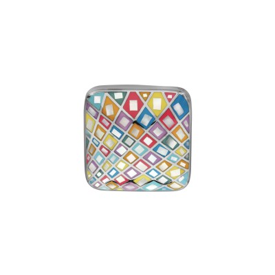 Pendentif Stella Mia Carré Couleur Pastel en acier et nacre