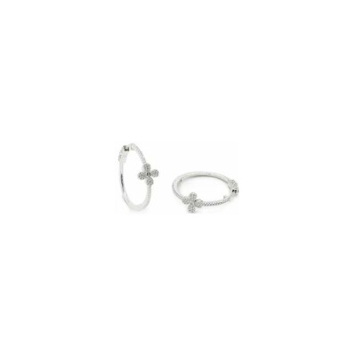 Boucles d'oreilles créoles Eclat en argent et oxyde de zirconium