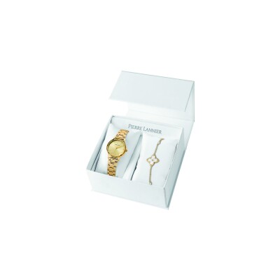 Coffret de montre Pierre Lannier Multiples 178G542 et bracelet acier doré