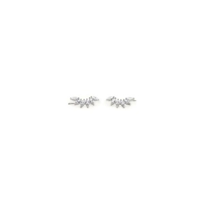Boucles d'oreilles LineArgent Coton en argent rhodié et oxydes de zirconium