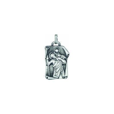 Pendentif parchemin Saint Christophe en acier