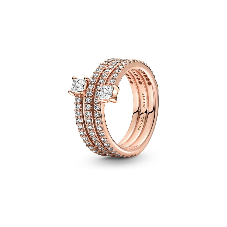 Bague Pandora en métal doré rose, taille 52