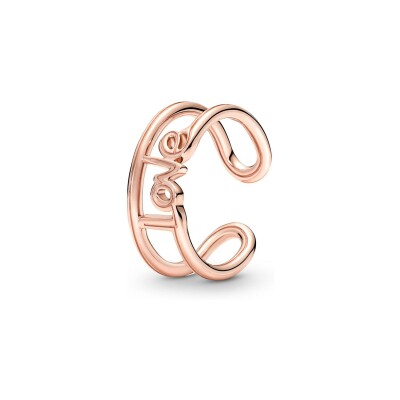 Bague Pandora love en métal doré rose, taille 54