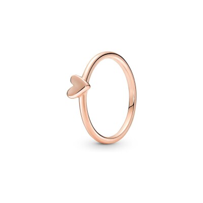 Bague Pandora esquisse de cœur en métal doré rose, taille 54