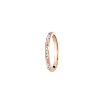 Alliance en or rose et diamants