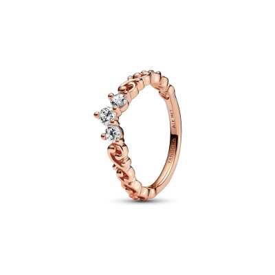 Bague Pandora Tiare Volute Royale en métal doré rose, taille 52