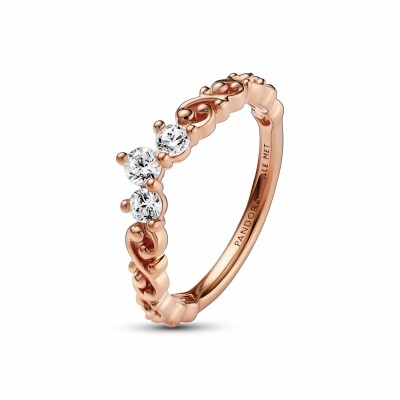 Bague Pandora Tiare Volute Royale en métal doré rose, taille 52