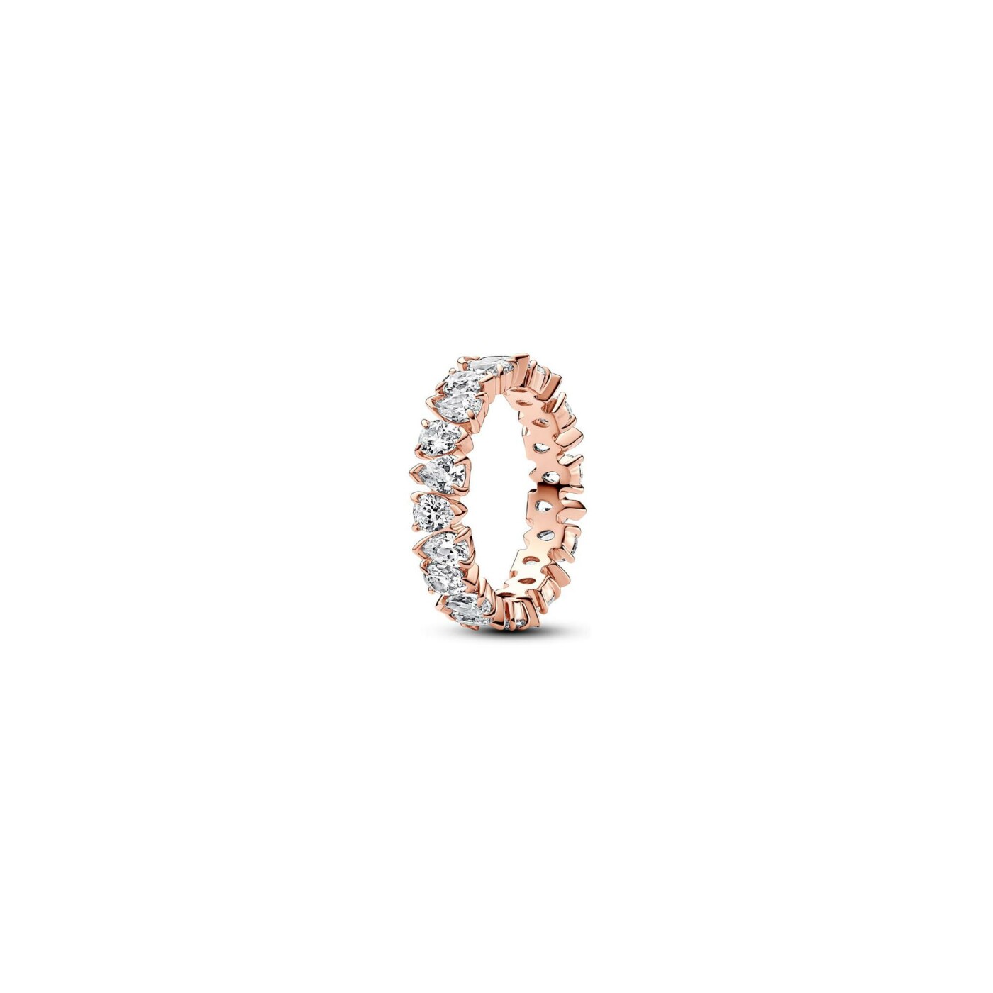 Bague Pandora Alternance Scintillante en métal doré rose et oxyde de zirconium, taille 54