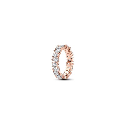 Bague Pandora Alternance Scintillante en métal doré rose et oxyde de zirconium, taille 60