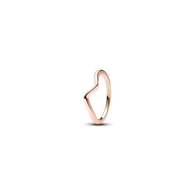 Bague Pandora Vague Polie en métal doré rose, taille 52