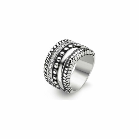 Bague Ti Sento en argent, 5 rangs multi-motifs