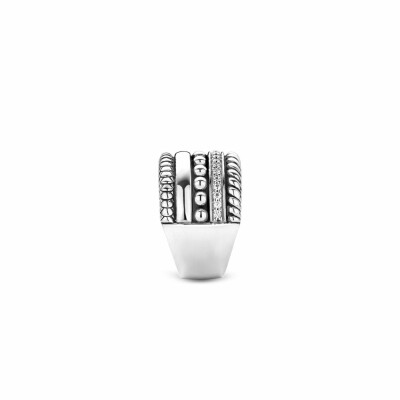 Bague Ti Sento en argent, 5 rangs multi-motifs