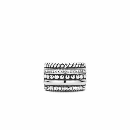 Bague Ti Sento en argent, 5 rangs multi-motifs