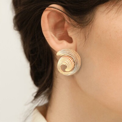 Boucles d'oreilles Les Georgettes Rive Droite en laiton finition dorée, 20 mm