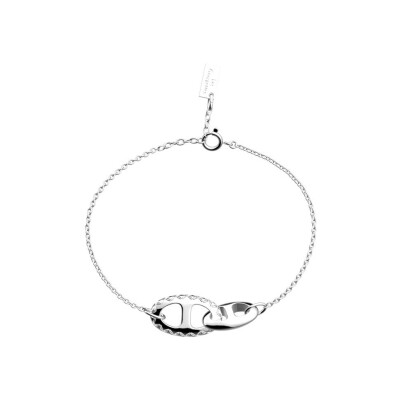 Bracelet Les Georgettes Expresso en laiton finition argentée