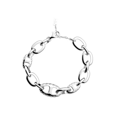 Bracelet Les Georgettes Expresso en laiton finition argentée