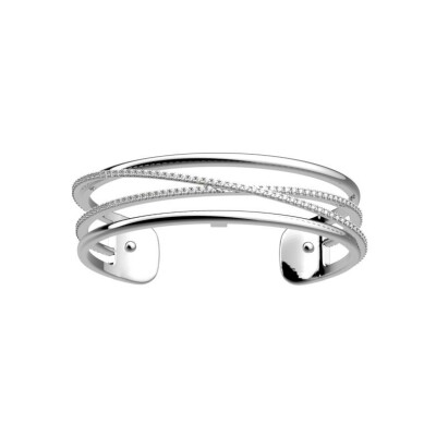 Bracelet manchette Les Georgettes Liens en laiton finition argentée, 14 mm