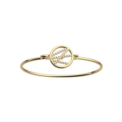 Bracelet jonc Les Georgettes Liens en laiton finition dorée, 16 mm