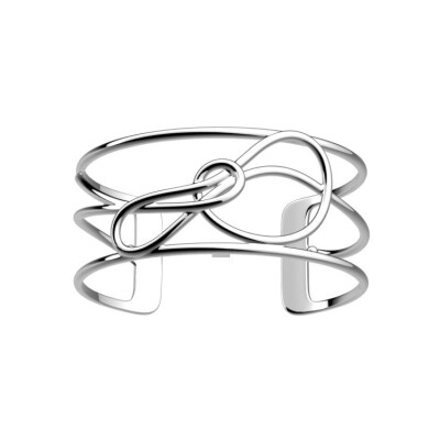 Bracelet manchette Les Georgettes Ariane en laiton finition argentée, 25 mm