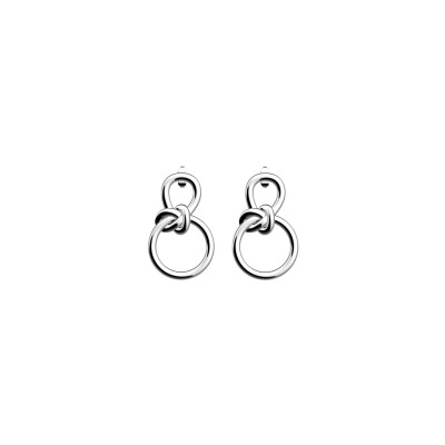 Boucles d'oreilles Les Georgettes Ariane en laiton finition argentée, 20 mm