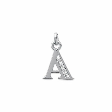 Pendentif en argent rhodié et oxydes de zirconium