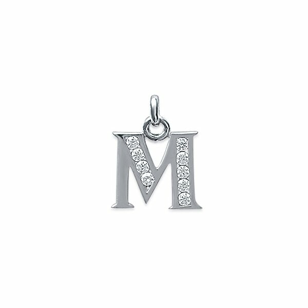 Pendentif en argent rhodié et oxydes de zirconium