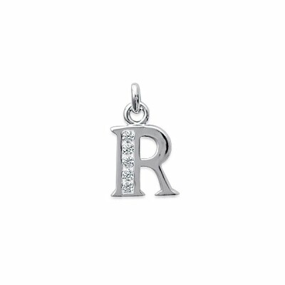 Pendentif en argent rhodié et oxydes de zirconium
