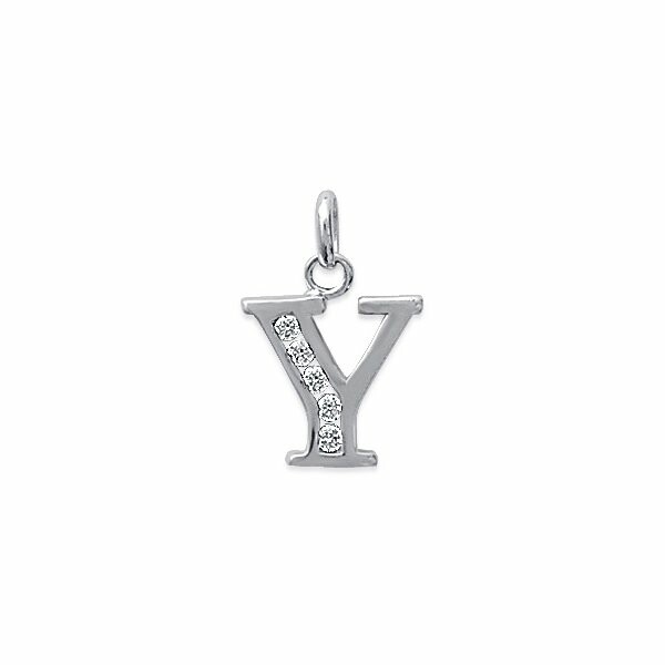 Pendentif en argent rhodié et oxydes de zirconium