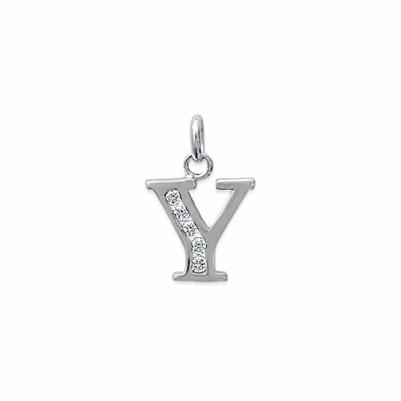 Pendentif en argent rhodié et oxydes de zirconium