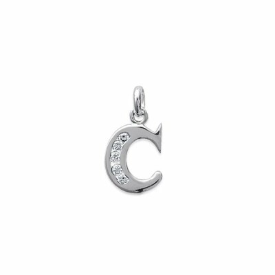 Pendentif en argent rhodié et oxydes de zirconium