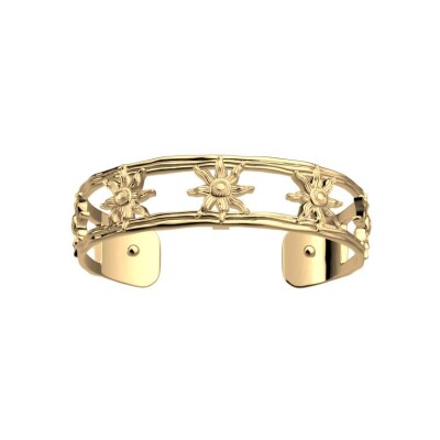 Bracelet manchette Les Georgettes Helios en laiton finition dorée, 14 mm