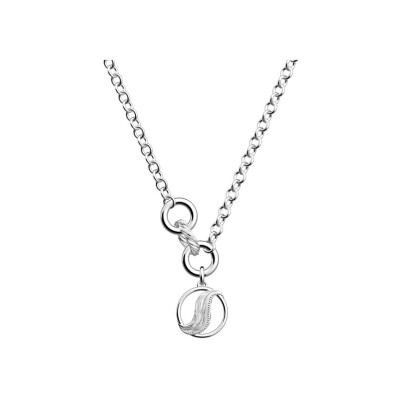 Collier Les Georgettes Drapé en laiton finition argentée, 16 mm