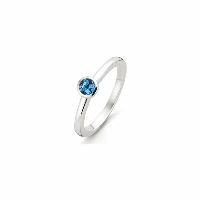 Bague Ti Sento en argent et pierre synthétique bleu foncé, serti clos