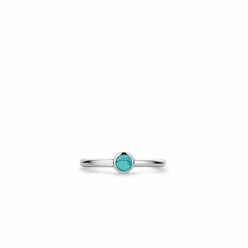 Bague Ti Sento en argent et pierre synthétique turquoise, serti clos