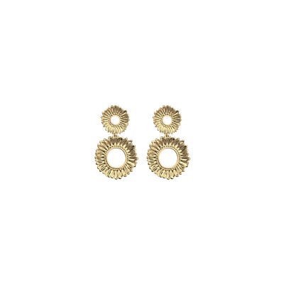Boucles d'oreilles Les Georgettes Adèle en laiton finition dorée, 20 mm