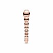 Bague Purely Pandora fil de perles en métal doré rose, taille 56