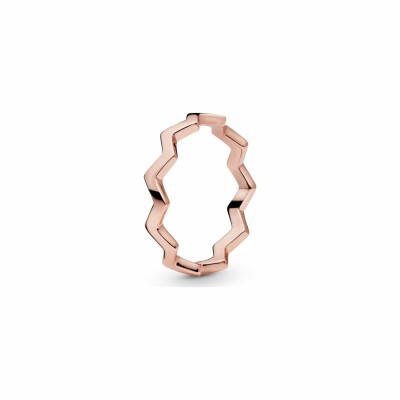 Bague Pandora Wish zigzag en métal doré rose, taille 52