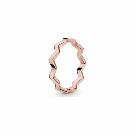 Bague Pandora Wish zigzag en métal doré rose, taille 54