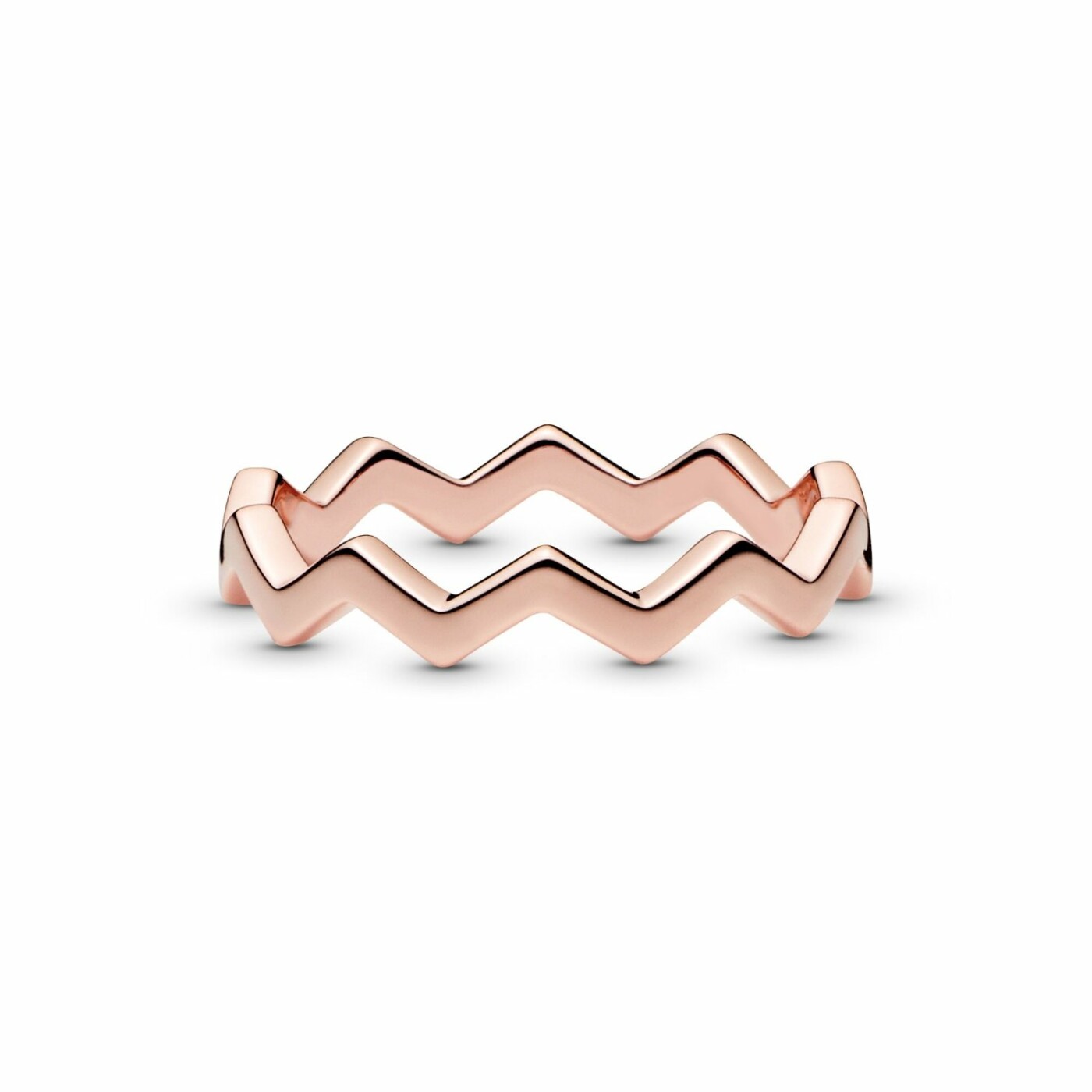 Bague Pandora Wish zigzag en métal doré rose, taille 54