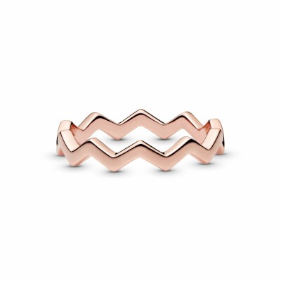 Bague Pandora Wish zigzag en métal doré rose, taille 52