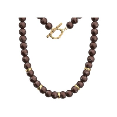 Collier Les Georgettes Olivia en acier finition dorée