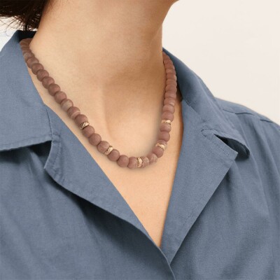 Collier Les Georgettes Olivia en acier finition dorée