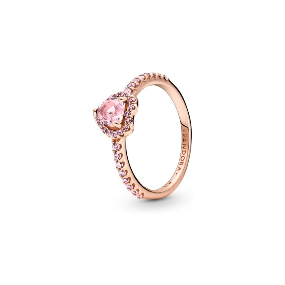 Bague Pandora cœur en métal doré rose, taille 54