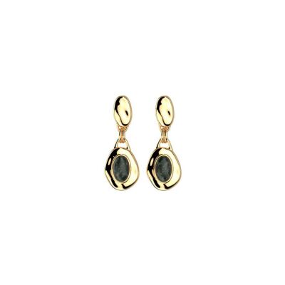 Boucles d'oreilles Les Georgettes Miranda en laiton finition dorée et jaspe