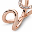 Bague Pandora Passions infini ouverte enveloppée en métal doré rose et oxyde de zirconium, taille 52